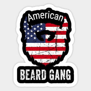 American Beard Gang - USA American National Flag Beard Sticker